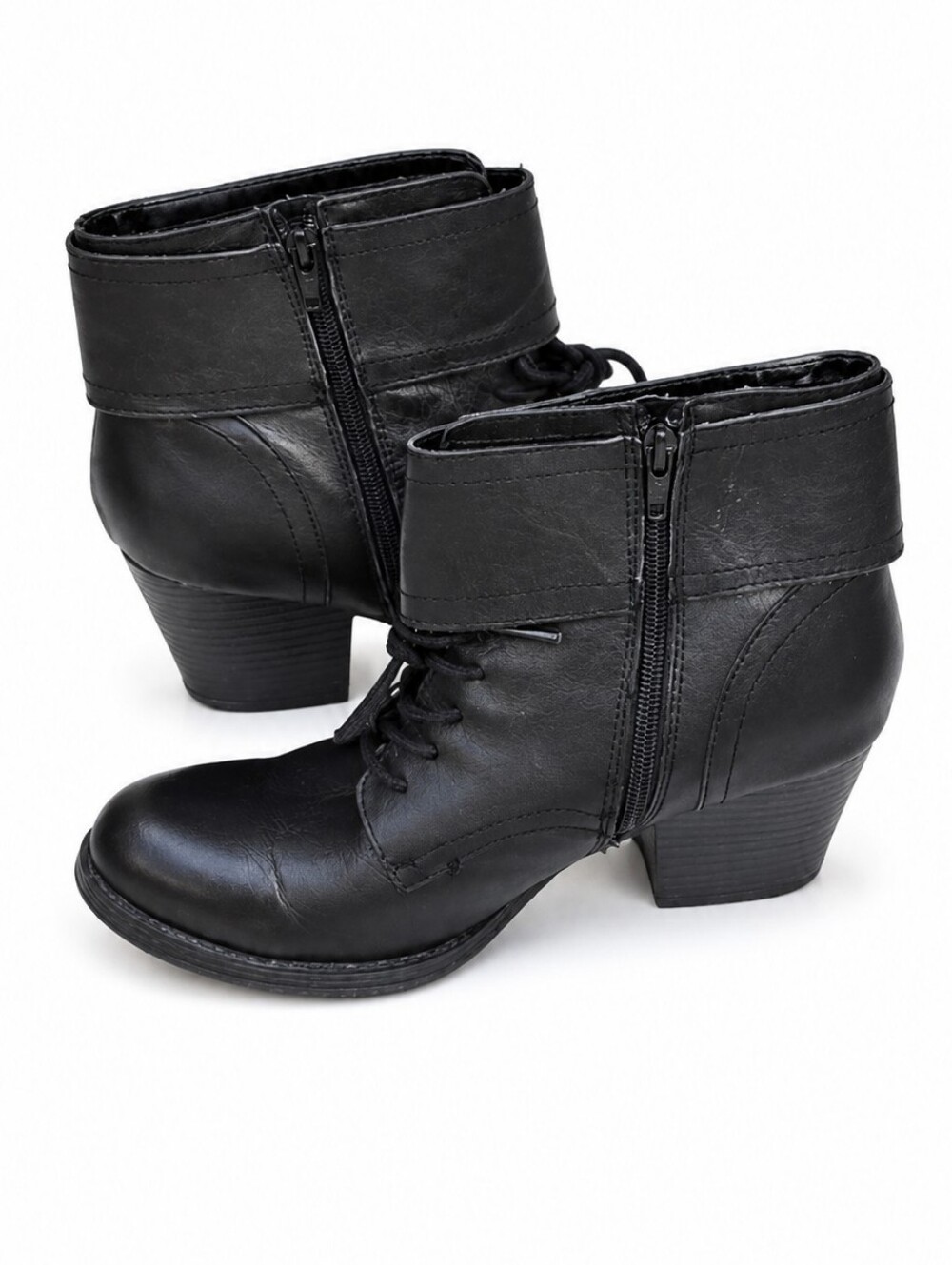 Bøc leather faux tie Ankle boots 9 - Picture 1 of 12